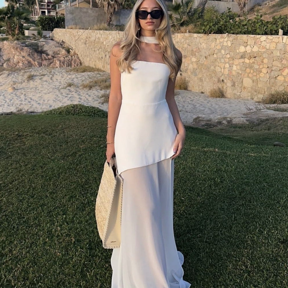 Sienna vestido maxi asimétrico