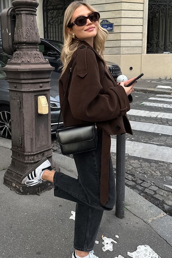 Heavyweight Tweed Double Breasted Winter Coat for Women 3