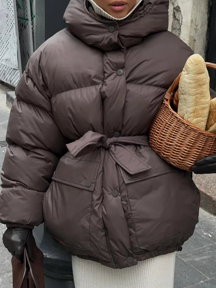 Hooded Cotton Winter Coat for Women - Warm Loose Fit Casual Outerwear 2