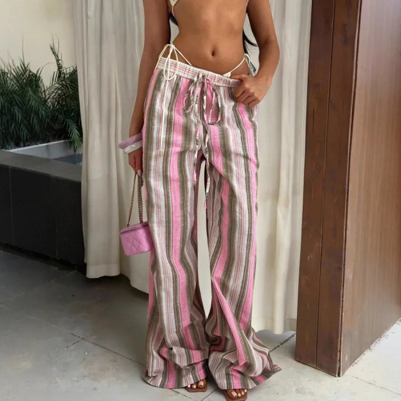 Pantalones acampanados a rayas Aistar