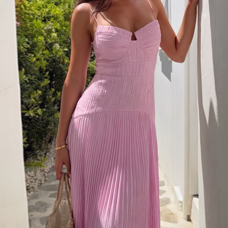 Sophia crinkle vestido maxi de gasa