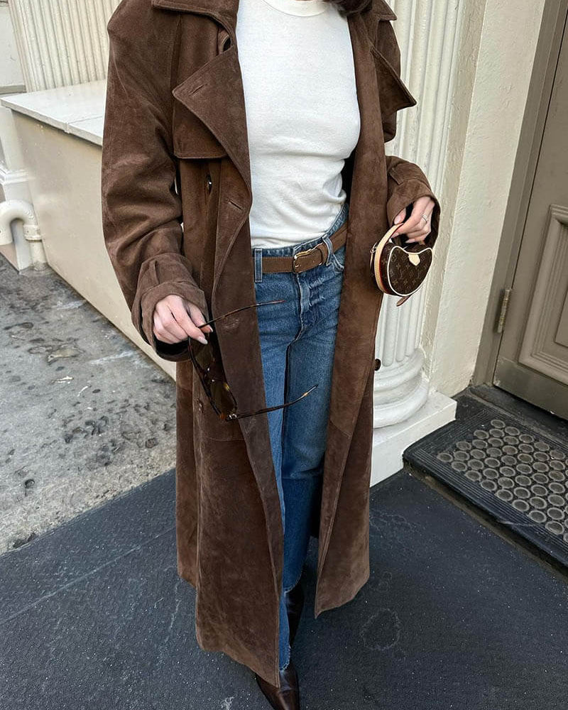 Molly faux suede Trenchcoat - SOERA Store