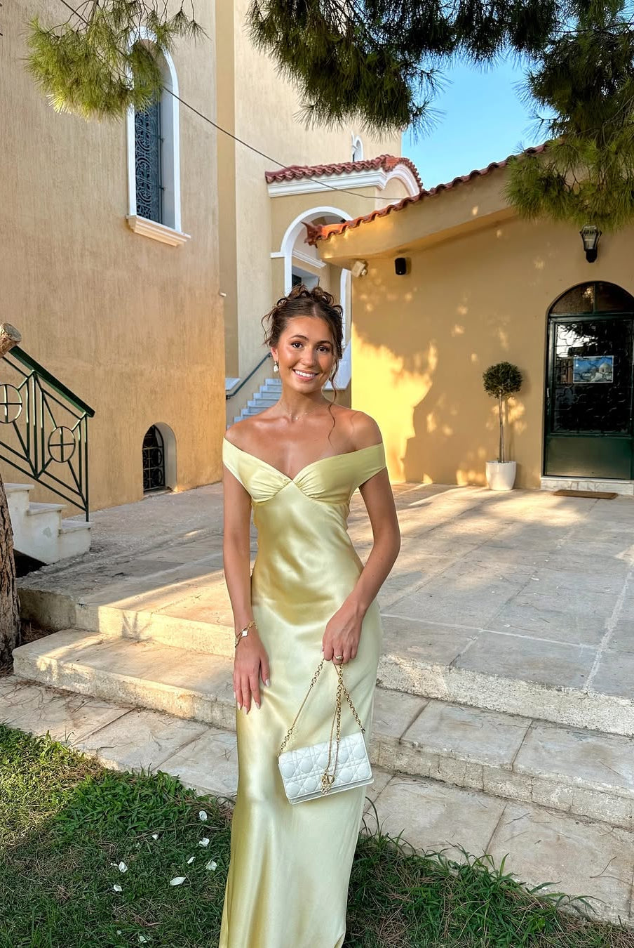 Soraya Nude Satin Back Long Women's Dress - Elegant Wedding Guest & Formal Maxi Dresses 5