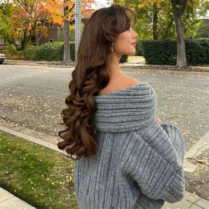 Stylish Women's Off-Shoulder Sweater - Versatile Knitwear for Casual & Office Wear 8