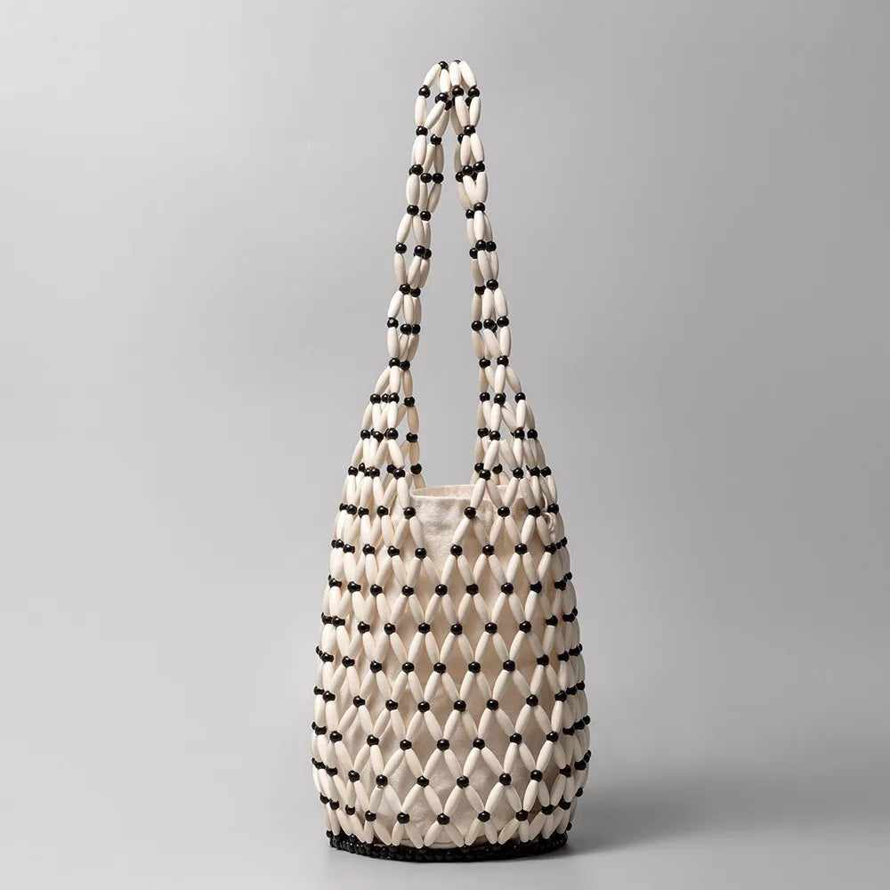 Margot Woven Beaded Tote Bag