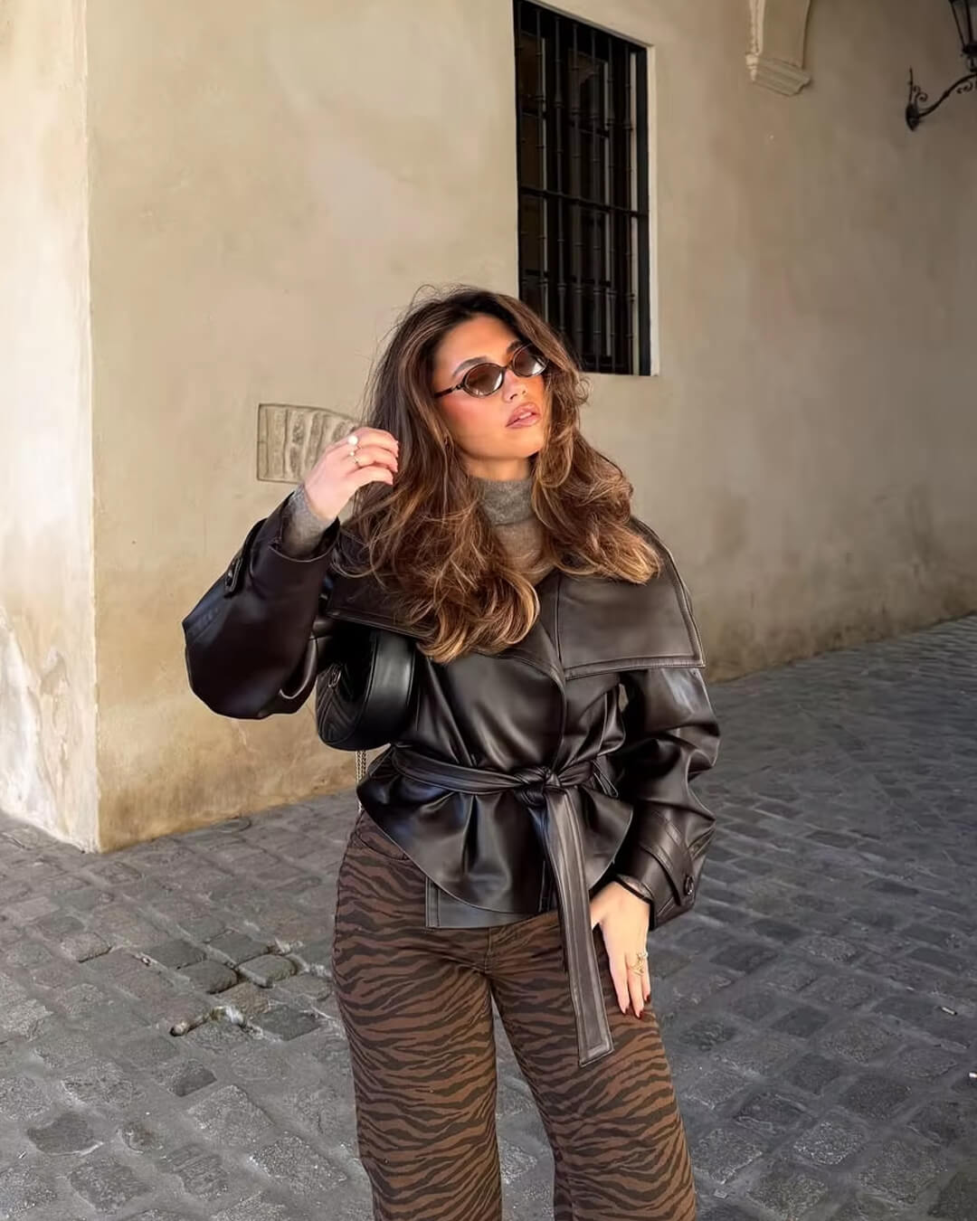 SEAME - Sandra Leather Jacket Black L