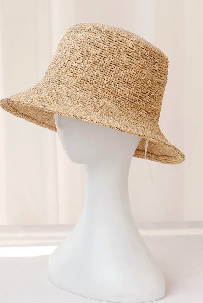 SOERA Ariel Raffia Bucket Hat - Accessories - Light Brown 56 - 58 cm