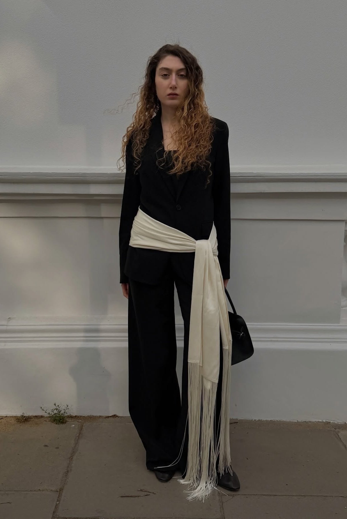 SOERA Isabelle Fringe Tassel Satin Scarf Belt - Accessories - SOERA-231427-WHI-OS-35235 White