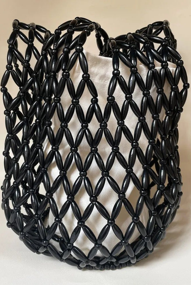 SOERA Margot Woven Beaded Tote Bag - Bag - SOERA-258883-BLA-36-71779 Black 36