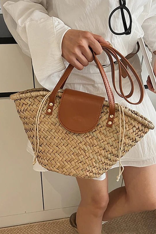 SOERA Sophia Woven Rattan Shoulder Bag - Bag - Beige
