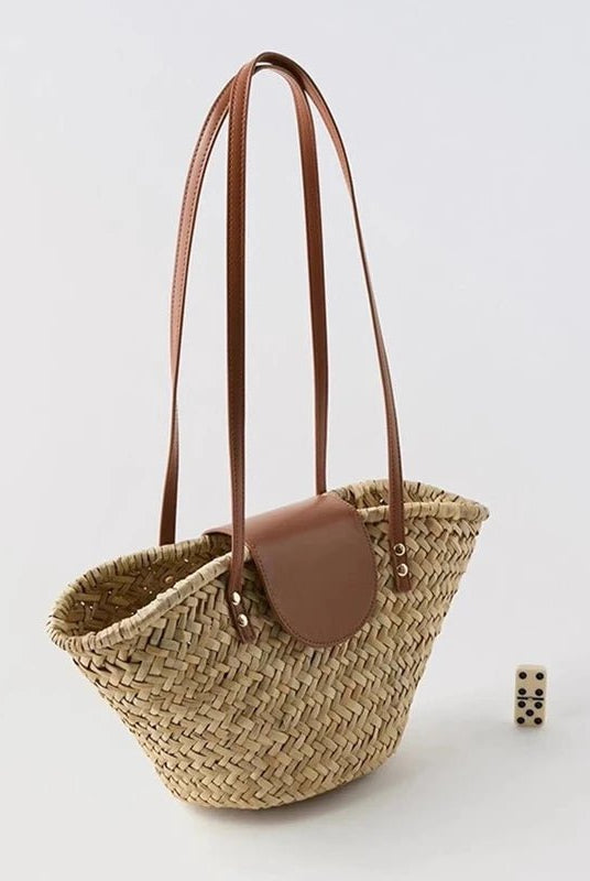 SOERA Sophia Woven Rattan Shoulder Bag - Bag - Beige