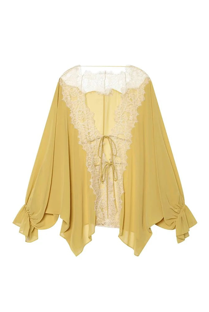 SOERA Aisnera Lace Patchwork Blouse - Blouse - SOERA-750723-1-XS-38787 Yellow XS