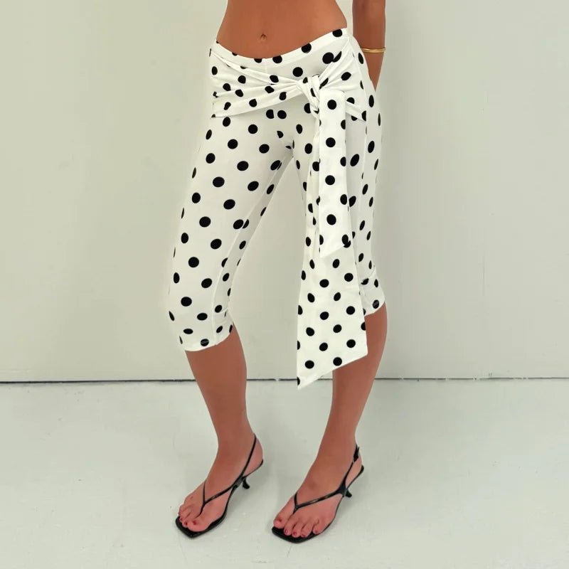 SOERA Amalia Polka Dot Capri Pants - Bottoms - 1005010793985437-;Yt1775118759664195849 White S