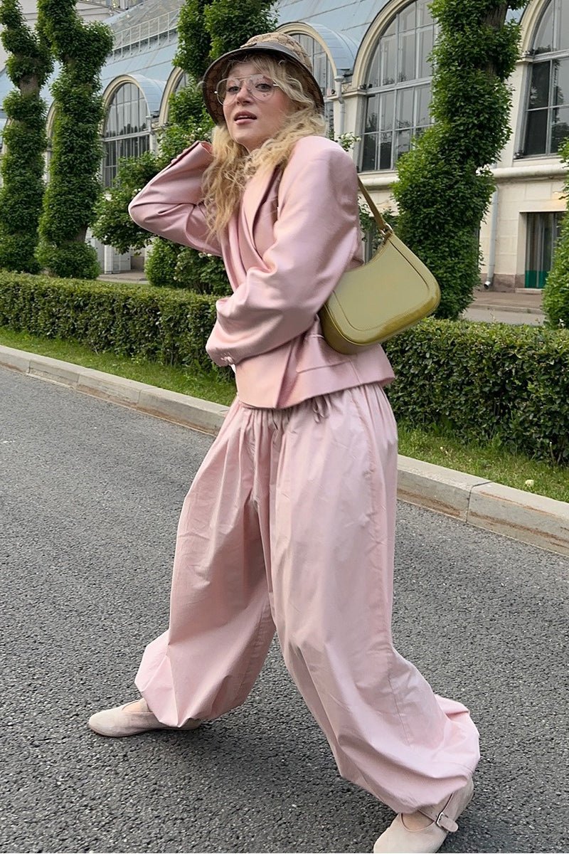 SOERA Inga Elastic Waist Baggy Pants - Bottoms - Pink M