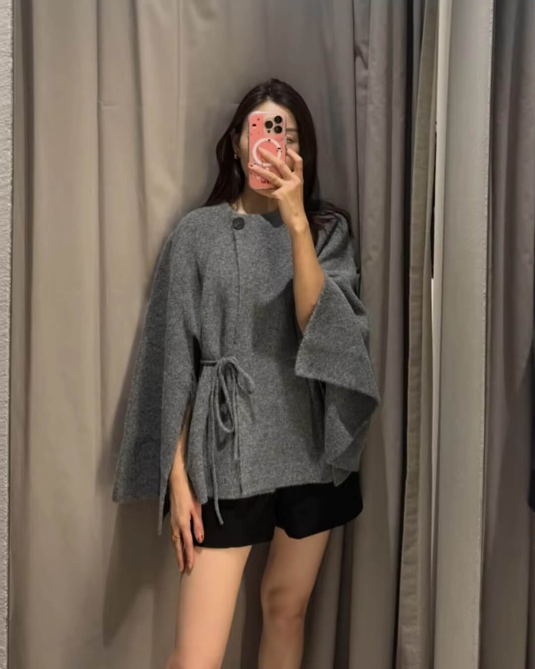 SOERA Suzette Slit Batwing Cardigan - Cardigans - 3256810031976624-;rf1765284569243159478 S Gray