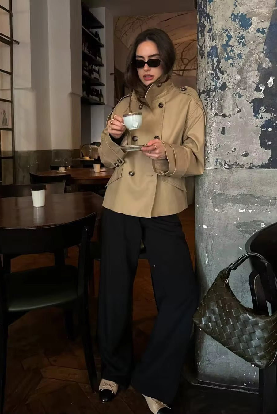 SOERA Sarah Beige Double Breasted Trench Coat - Coat - SOERA-310595-KHA-L-44323 Beige L