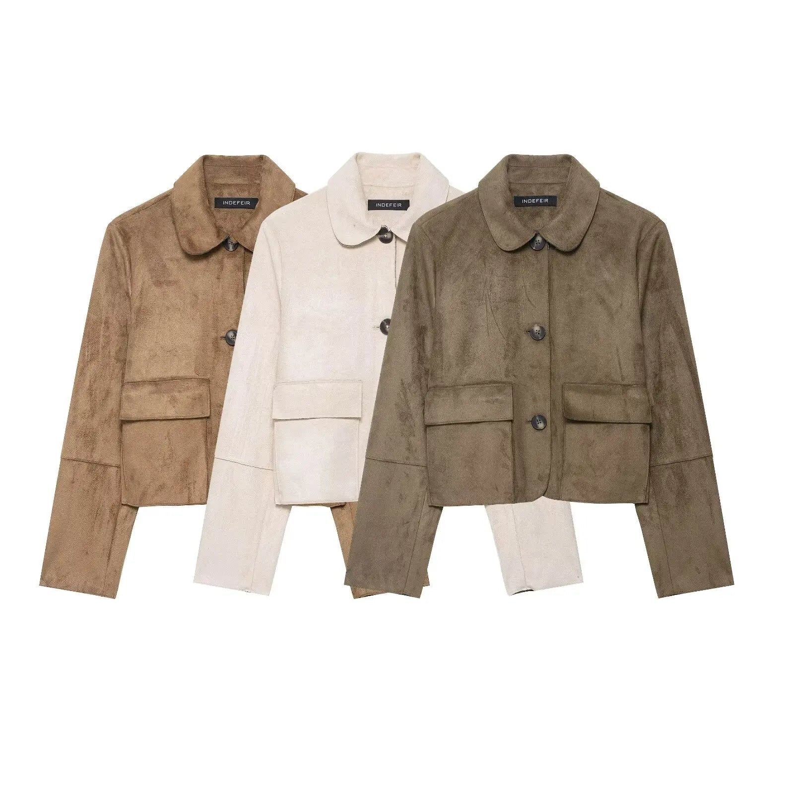 SOERA Elara Suede Jacket - Coats & Jackets - 3256809599278105-;hP1757549903450664435 Brown S