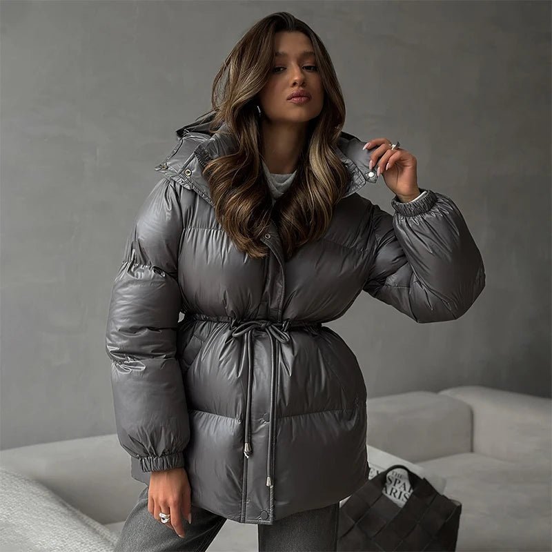 SOERA Lorie Drawstring Hooded Puffer Coat - Coats & Jackets - 1005010026834237-;Cy1761217546552801178 Brown L