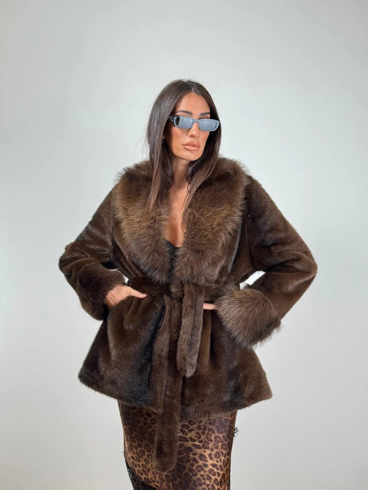 SOERA Louise Faux Fur Coat - Coats & Jackets - M Coffee