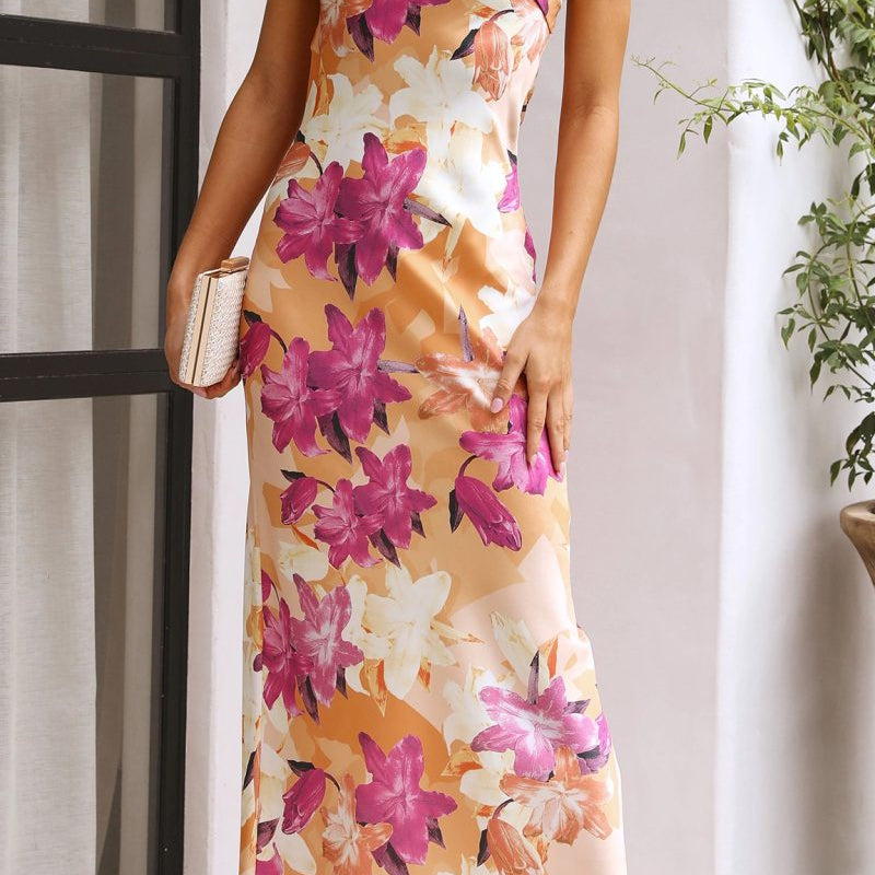 SOERA Aitika Floral Strapless Maxi Dress - Dress - SOERA-434563-PIN-S-33219 Pink S