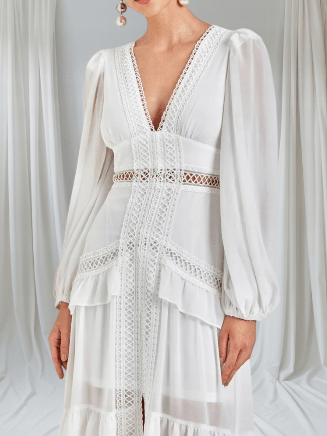 SOERA Aryna Chiffon Ruffle Maxi Dress - Dress - S