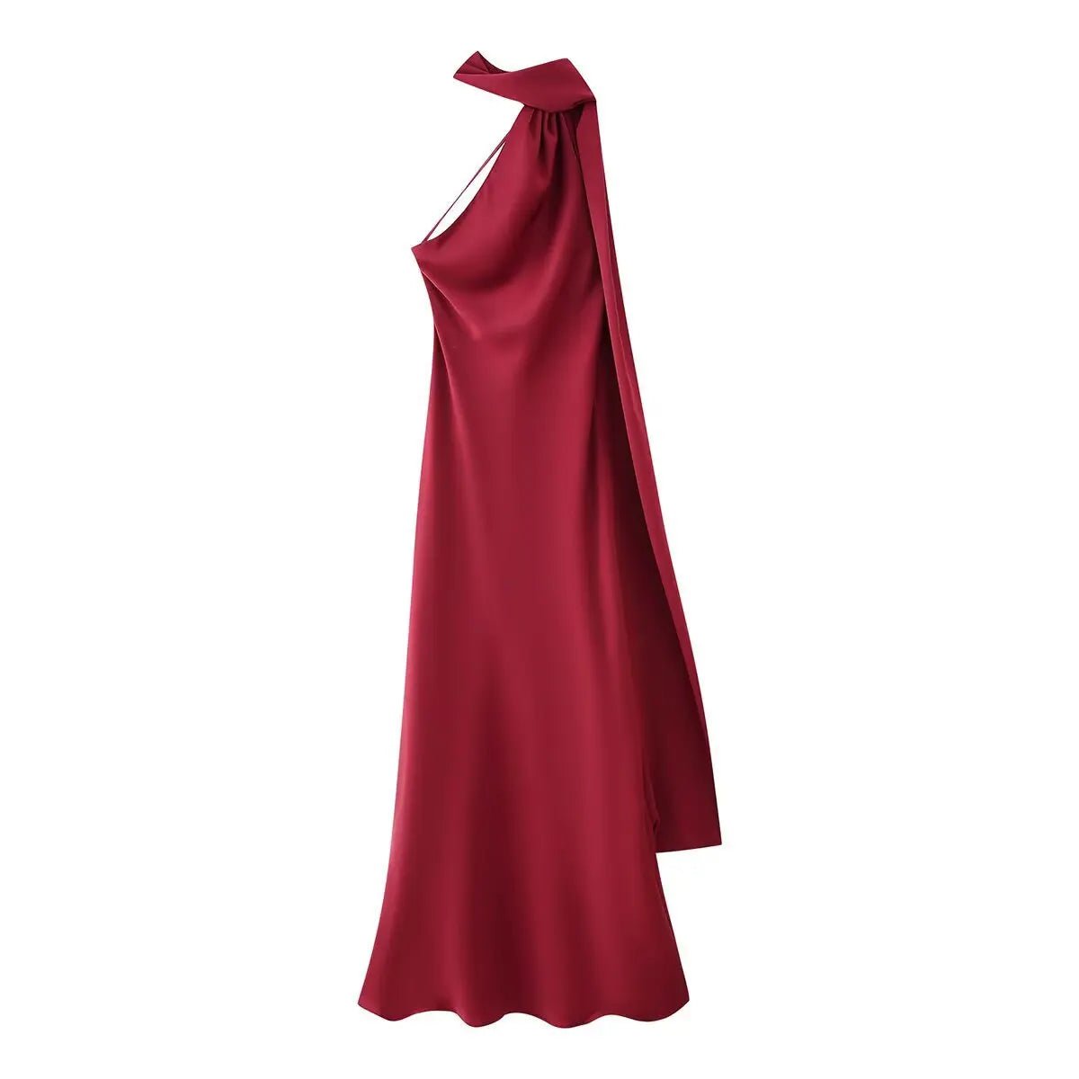 SOERA Beatrice Halter Backless Silk Satin Maxi Dress - Dress - Red 01 S