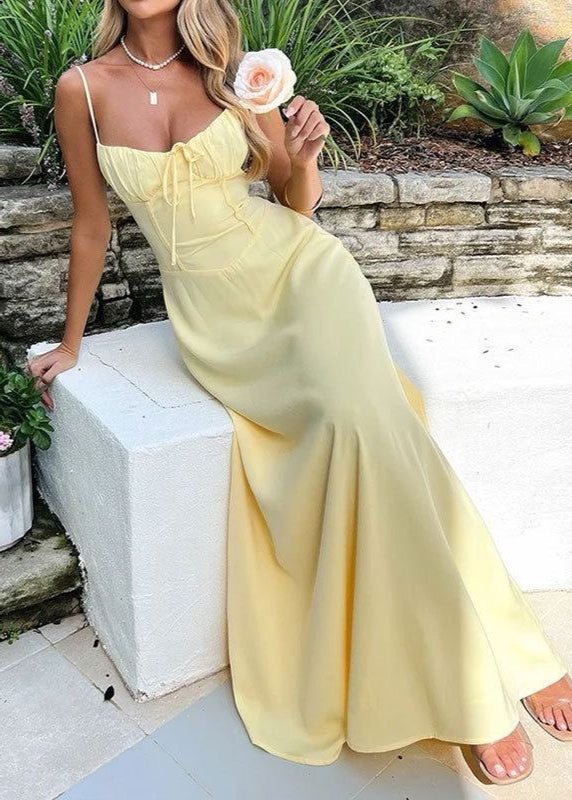 SOERA Bianca Corset Bodice Maxi Dress - Dress - Yellow S