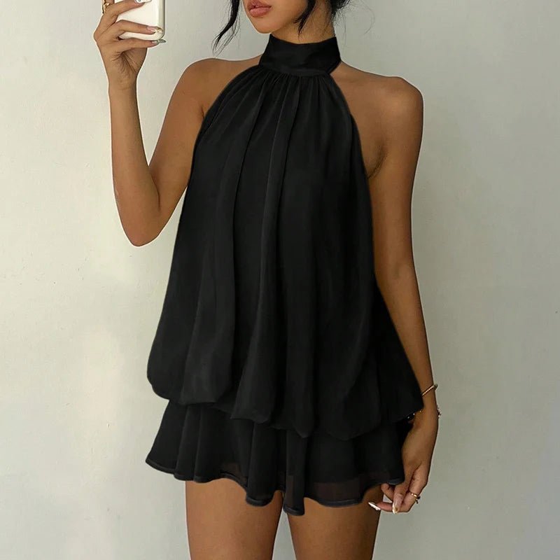 SOERA Eden Halter Backless Mini Dress - Dress - Black S