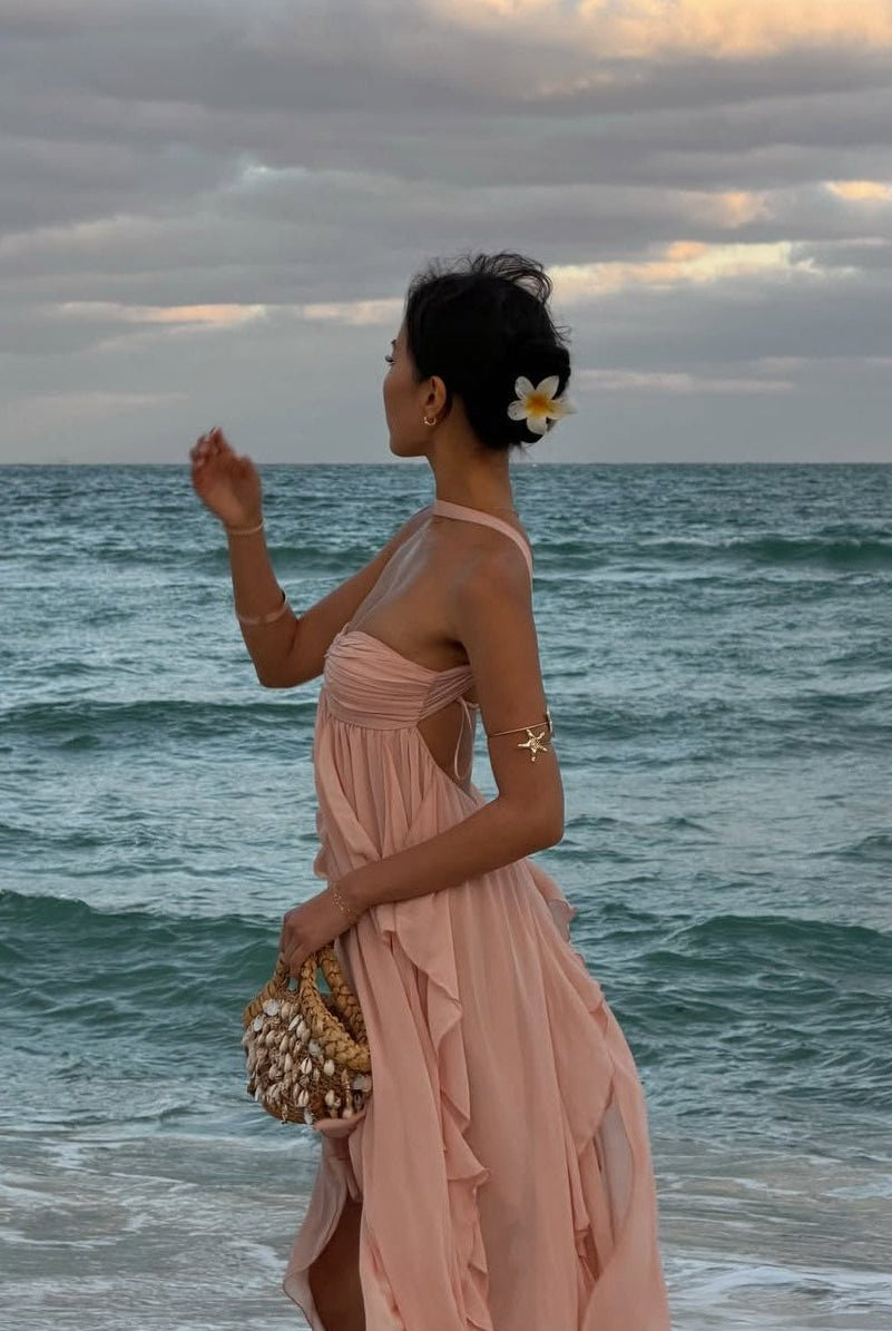 SOERA Harper Strapless Ruffled Maxi Dress - Dress - SOERA-008579-BAB-M-03843 Baby Pink M