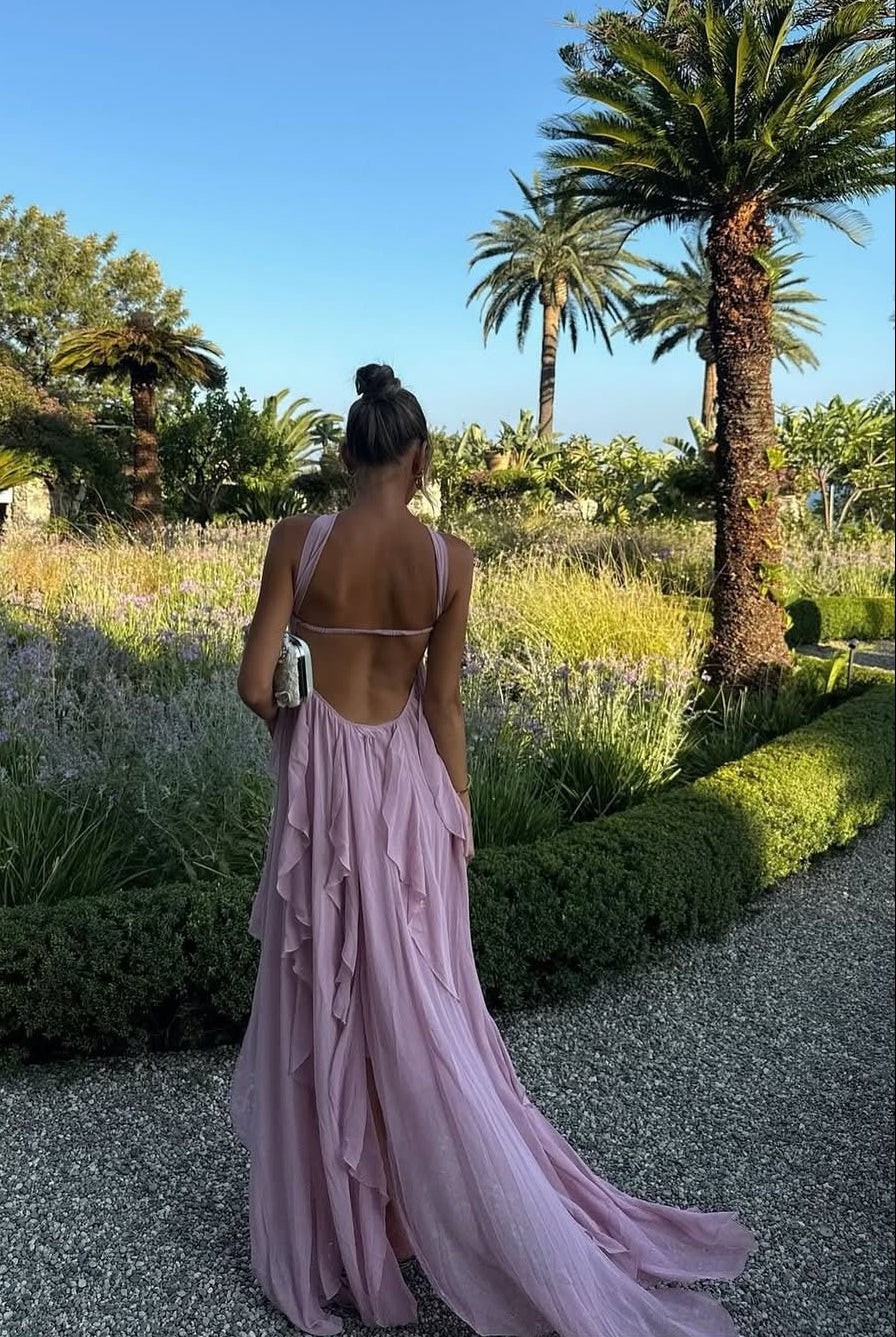 SOERA Harper Strapless Ruffled Maxi Dress - Dress - SOERA-008579-PIN-S-40003 Pink S