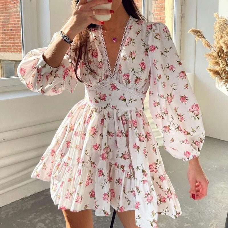 SOERA Lottie Floral Lace Mini Dress - Dress - White XS