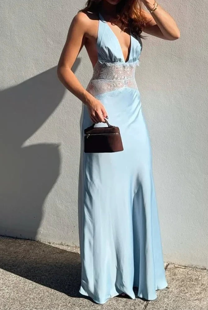 SOERA Matilde Lace Patchwork Halter Maxi Dress - Dress - S
