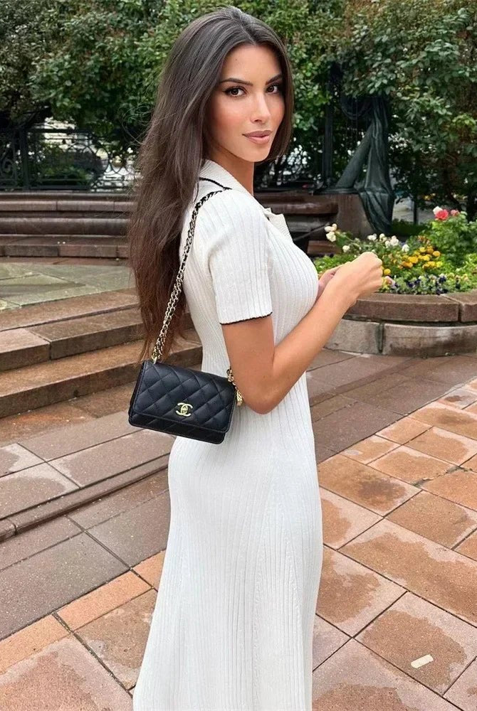 SOERA Serena Tricot Knit Dress - Dress - White L