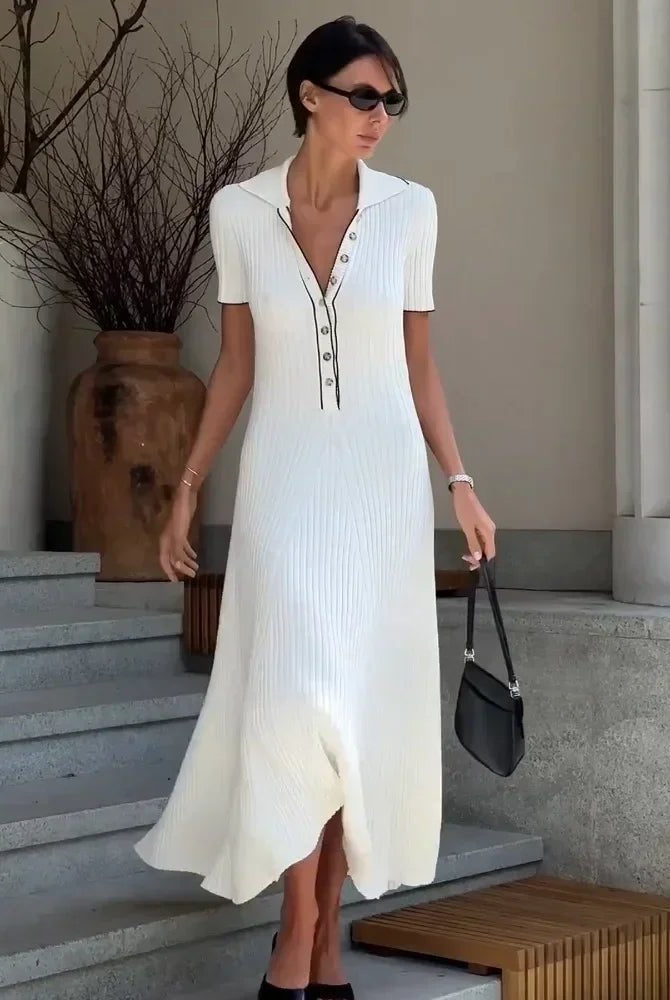 SOERA Serena Tricot Knit Dress - Dress - White S