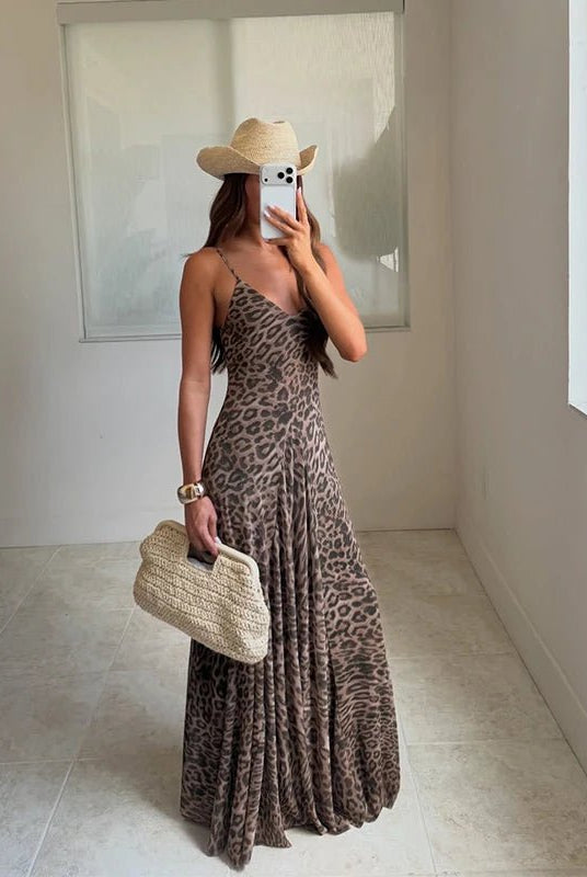 SOERA Sienna Leopard Print Strap Maxi Dress - Dress - SOERA-326659-LEO-L-29507 L