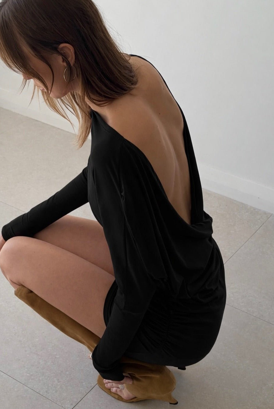 SOERA Sienna Ruched Mini Dress - Dress - SOERA-435139-DEF-OS-88777 Black S