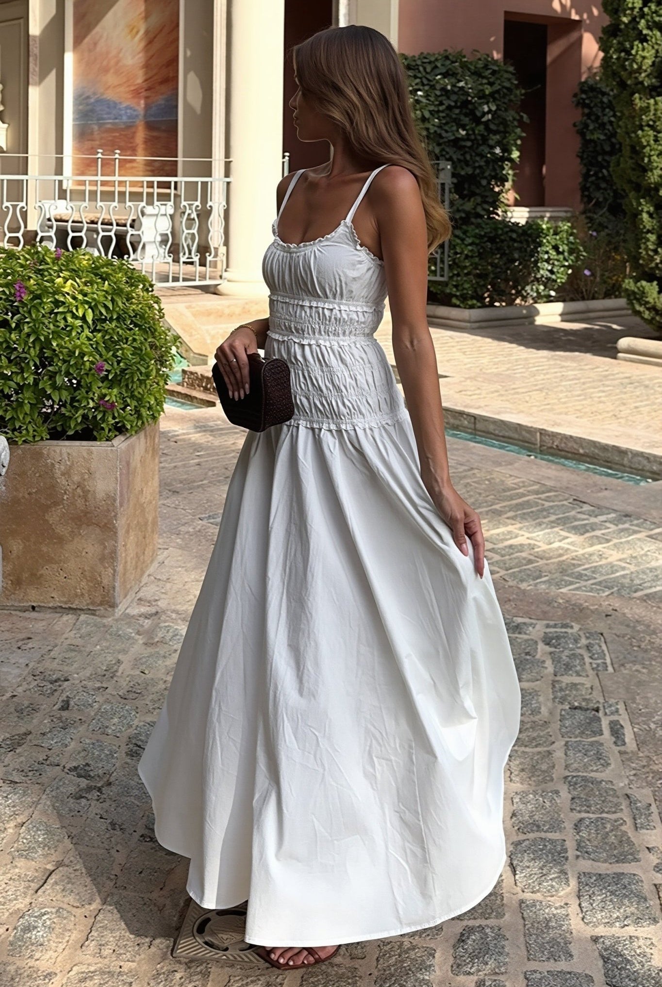 SOERA Sophia Square Neck Bodycon Maxi Dress - Dress - SOERA-012547-WHI-S-19363 White S
