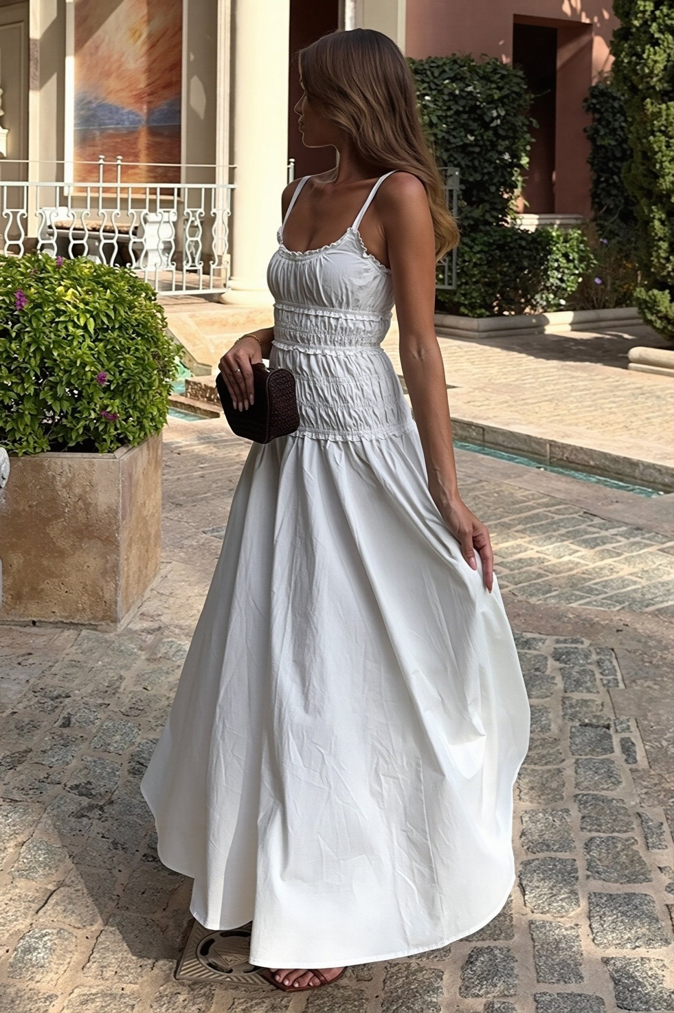 SOERA Sophia Square Neck Bodycon Maxi Dress - Dress - SOERA-012547-WHI-S-19363 White S