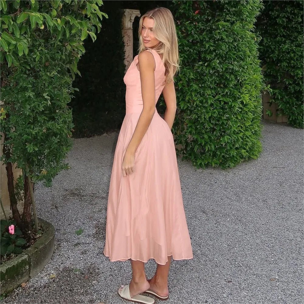 SOERA Sophia V-Neck Evening Dress - Dress - Pink S