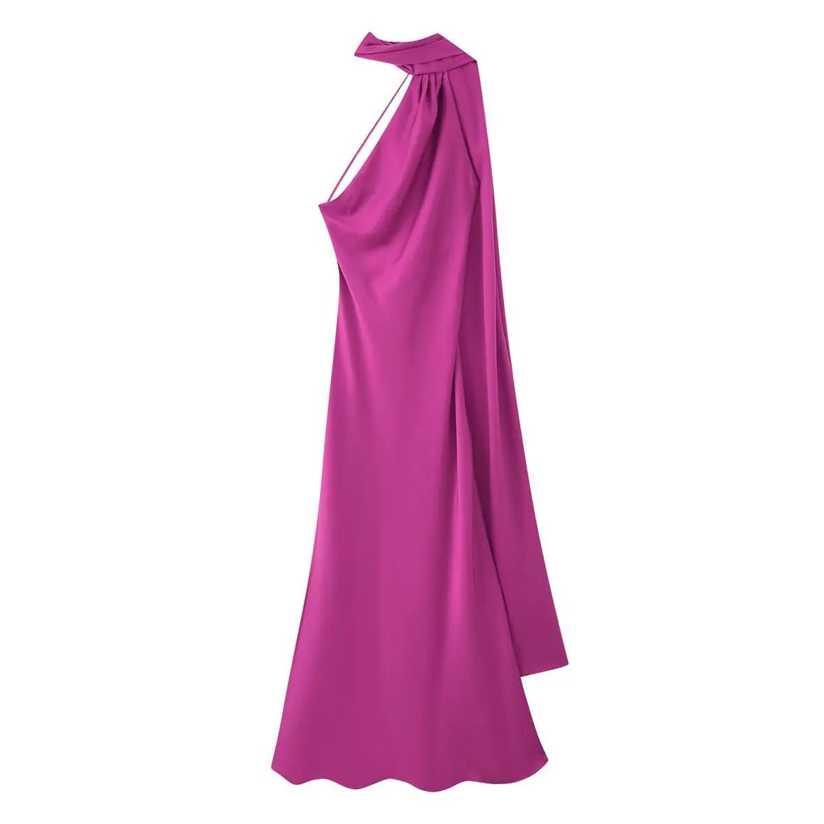 SOERA Beatrice Halter Backless Silk Satin Maxi Dress - Dresses - Yellow S