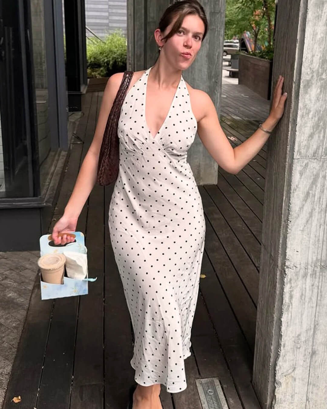 SOERA Bianca Polka Dot Halter Maxi Dress - Dresses - SOERA-848003-WHI-S-51491 White S
