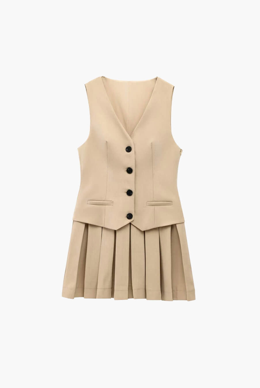 SOERA Cheryl Sleeveless Pleated Mini Dress - Dresses - 1005008467921776-;Pk1772135168789603495 Black XS