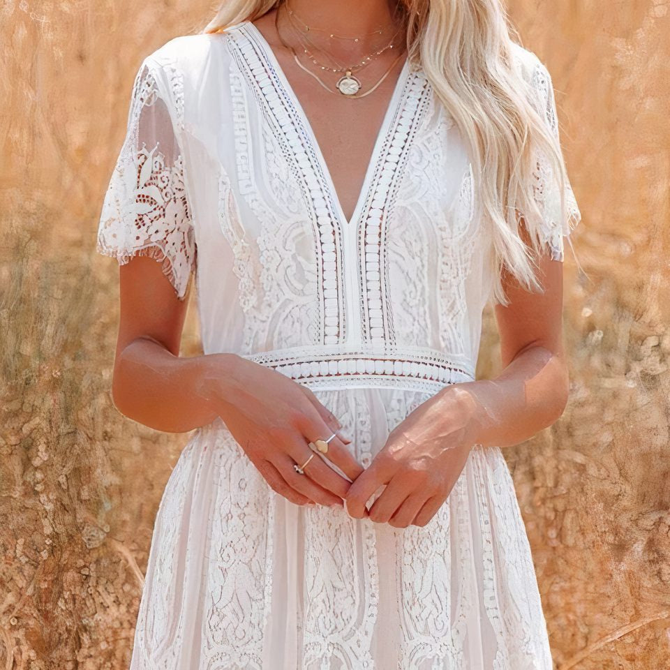 SOERA Tilda Bohemian Lace Maxi Dress - Dresses - 1005008548834137-;Ui1776125353575121311 White S