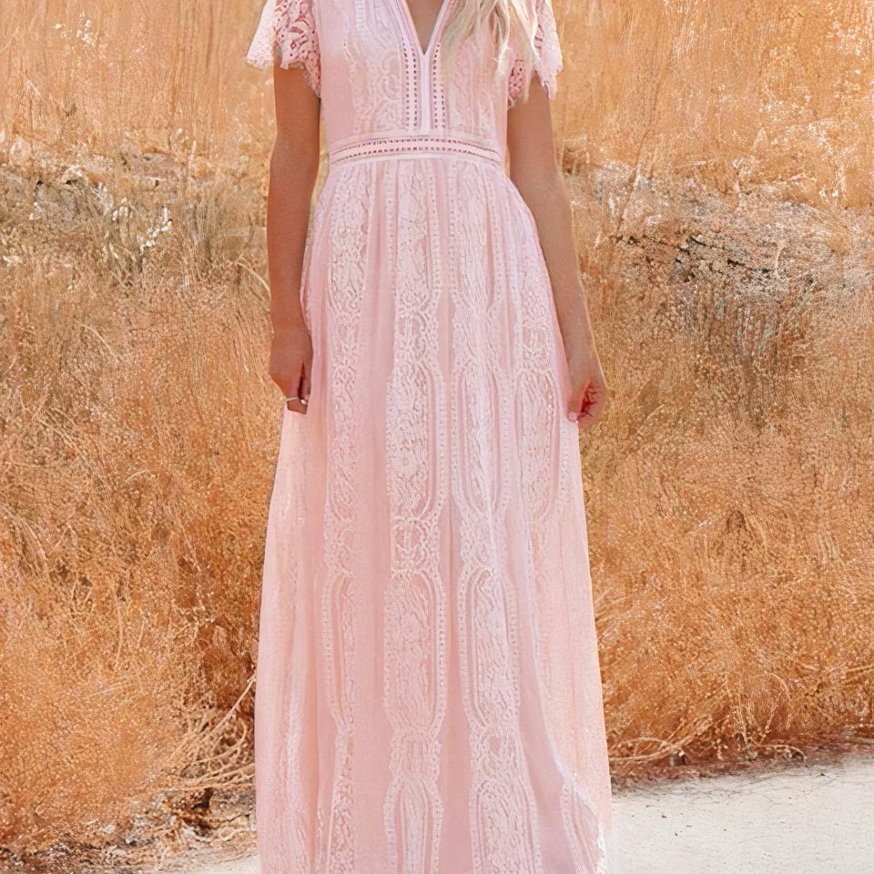 SOERA Tilda Bohemian Lace Maxi Dress - Dresses - 1005008548834137-;Vg1776125353574618474 Pink S