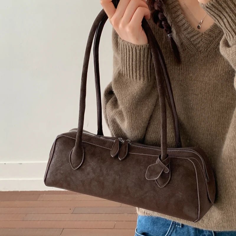 SOERA Adora Suede Baguette Bag - Handbags - 1005010811841873-;TU1775445302810613088 Coffee