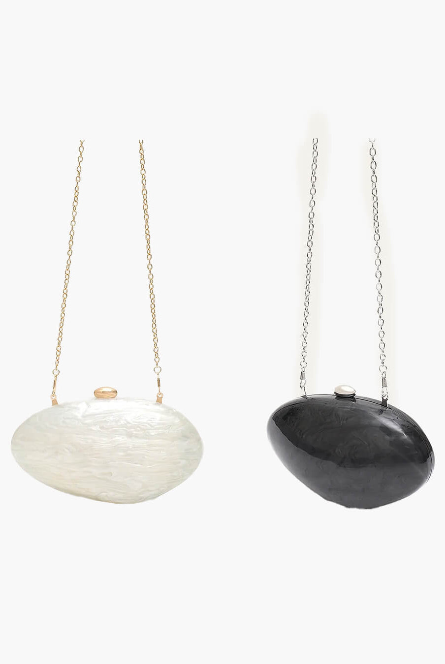 SOERA Bianca Shell - Shaped Acrylic Evening Clutch - Handbags - Black