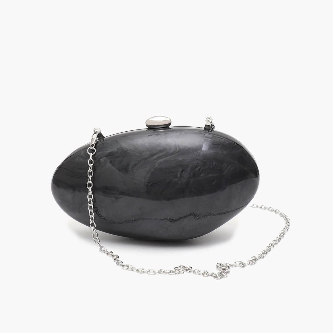 SOERA Bianca Shell - Shaped Acrylic Evening Clutch - Handbags - Black