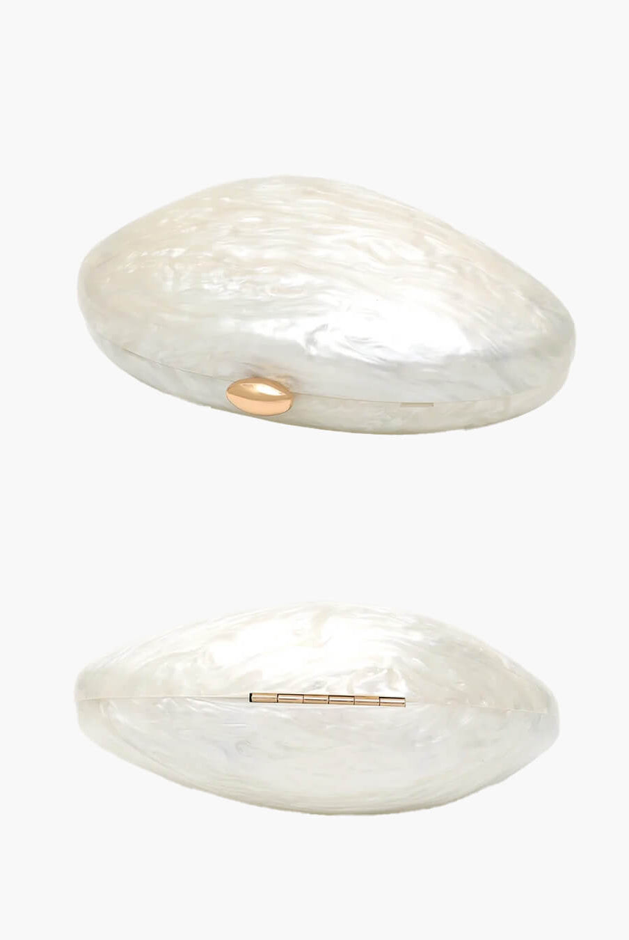 SOERA Bianca Shell - Shaped Acrylic Evening Clutch - Handbags - Pearl