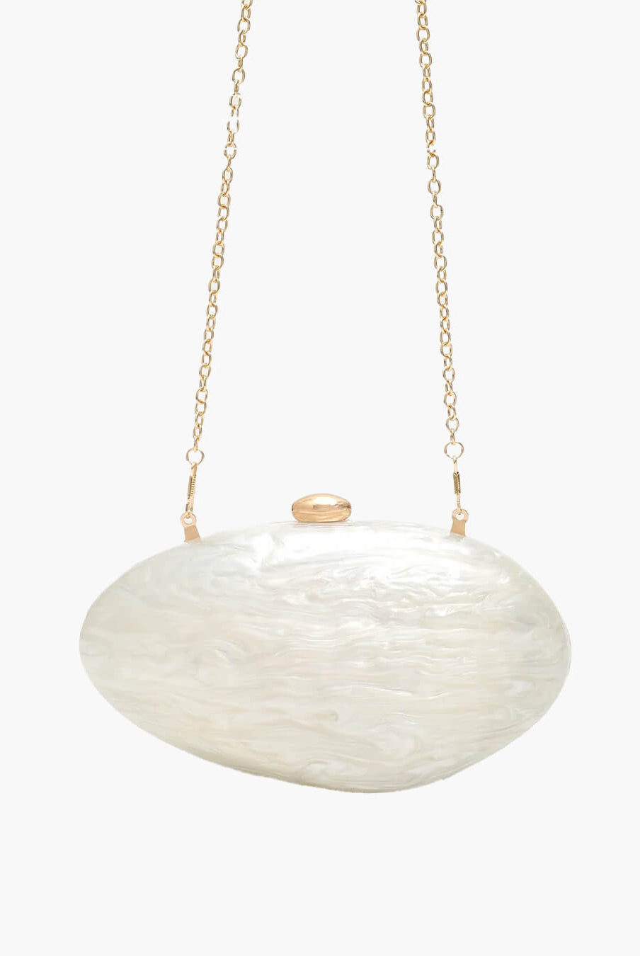 SOERA Bianca Shell - Shaped Acrylic Evening Clutch - Handbags - Pearl