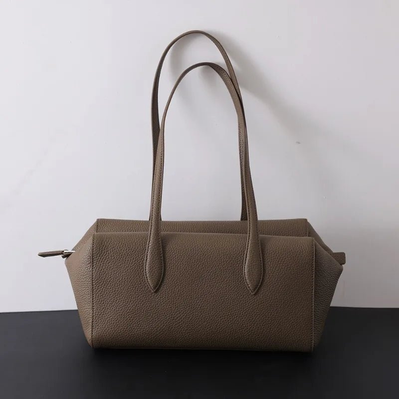 SOERA Elena Genuine Leather Tote Bag - Handbags - Khaki 30